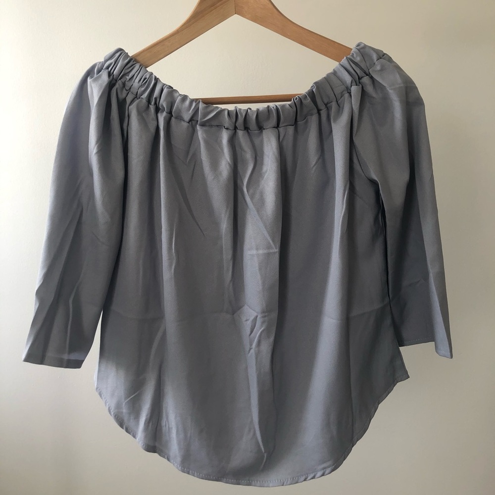Women’s Light Blue Off-the-Shoulder Top